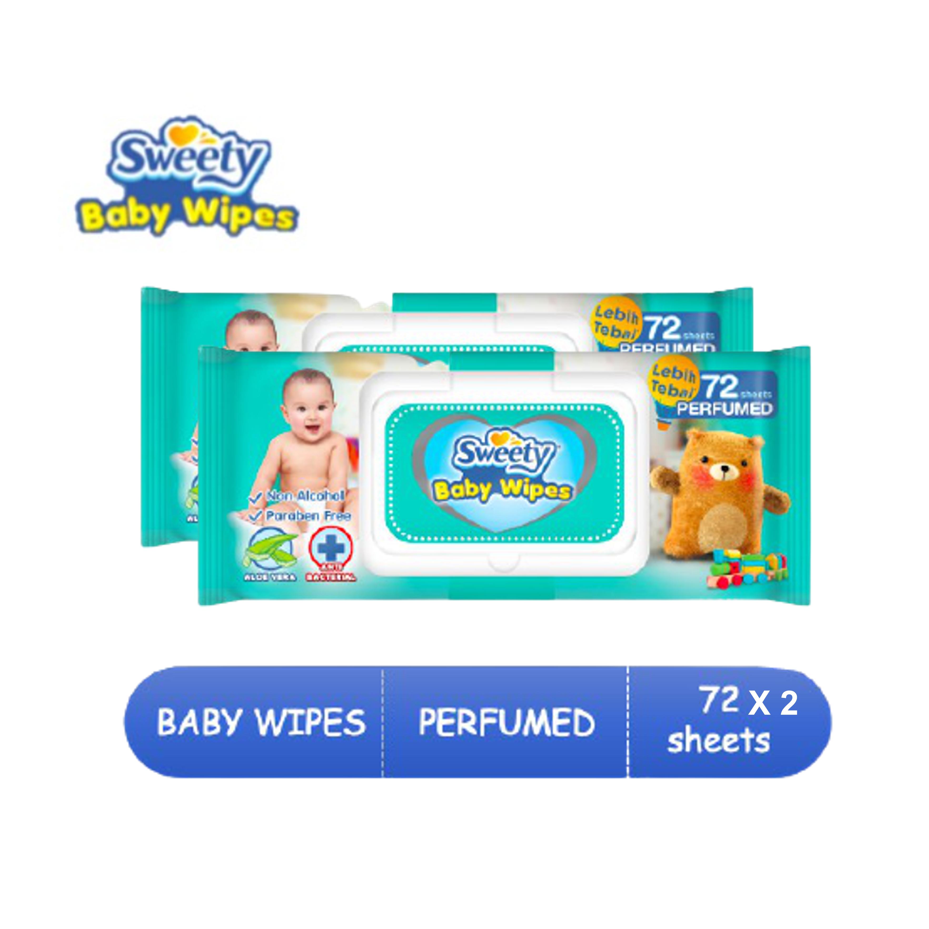 S   weety Baby Wipes Perfumed 72 Sheets x 2 | Shopee Indonesia