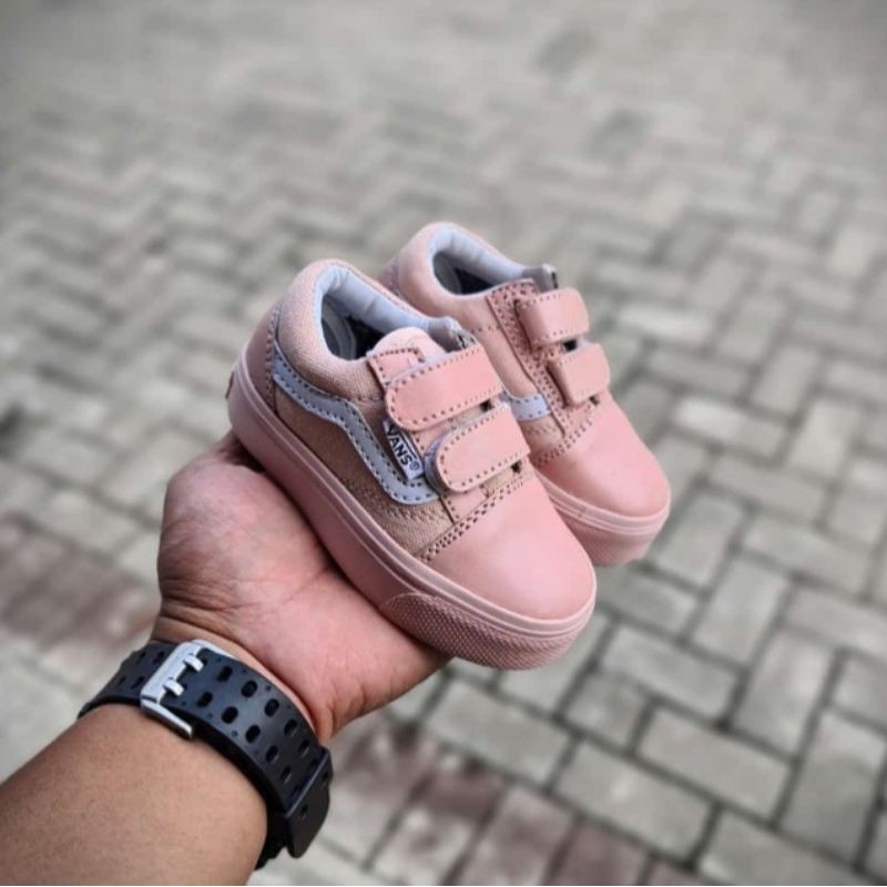 SEPATU ANAK PEREMPUAN VANS OLDSKOL PEACH PEREKAT DAN TALI MURAH