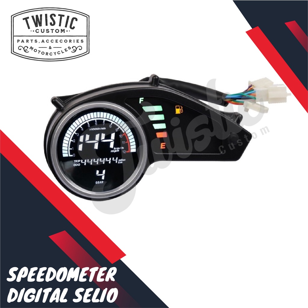 Speedometer Digital Selio Motor Custom Universal Scrambler Tracker