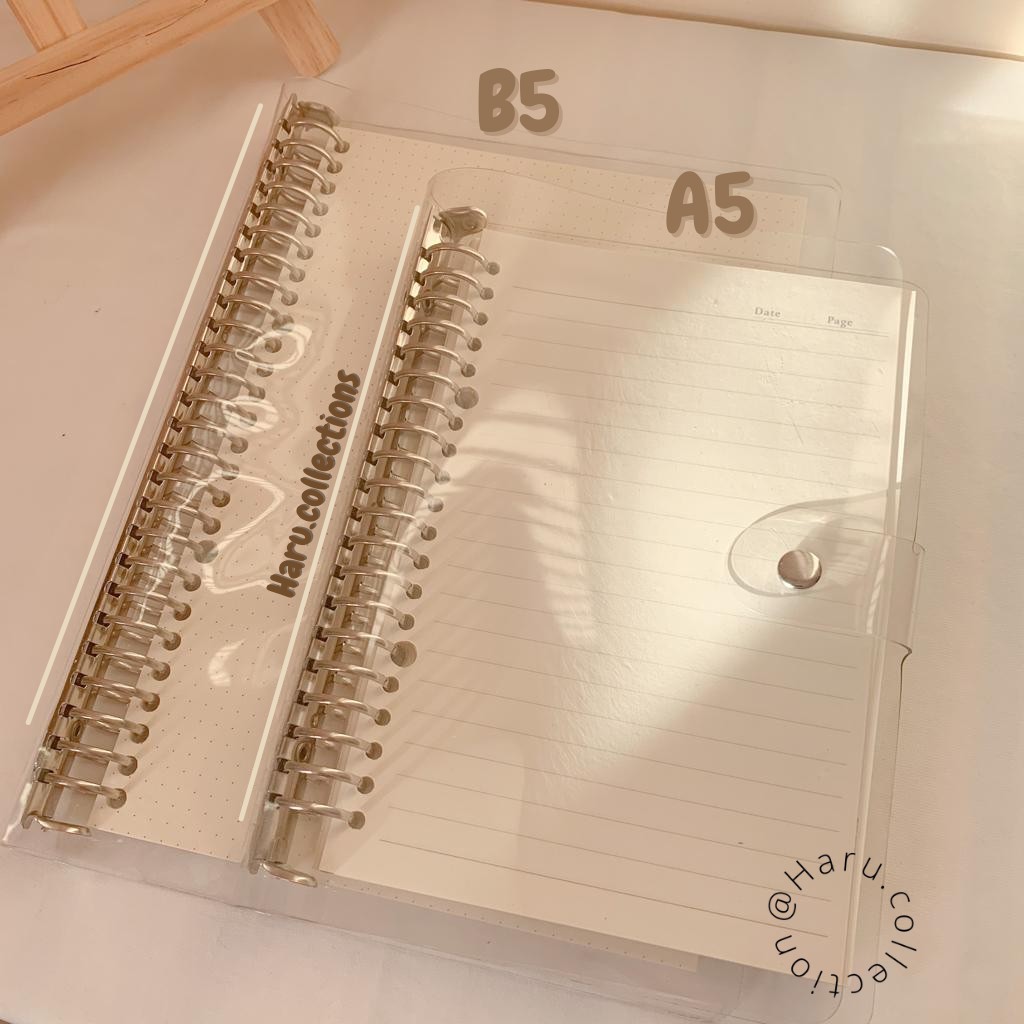 

[HARU] B5 A5 Cover Binder Transparent Binder Bening Transparan Journal