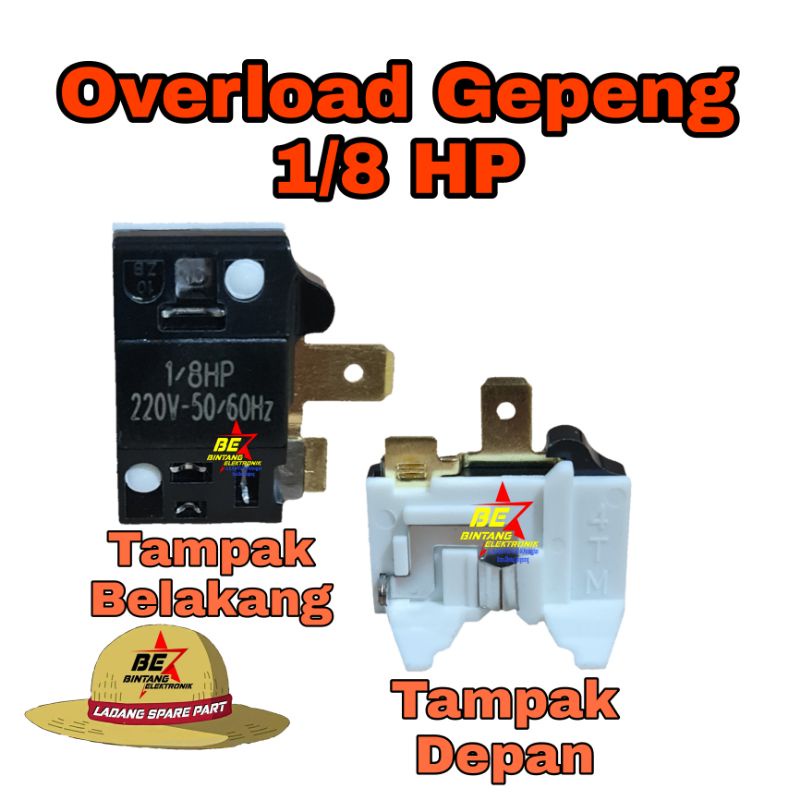 OVERLOAD KULKAS GEPENG 1/8 HP OVERLOAD PTC GEPENG 1/8 PK