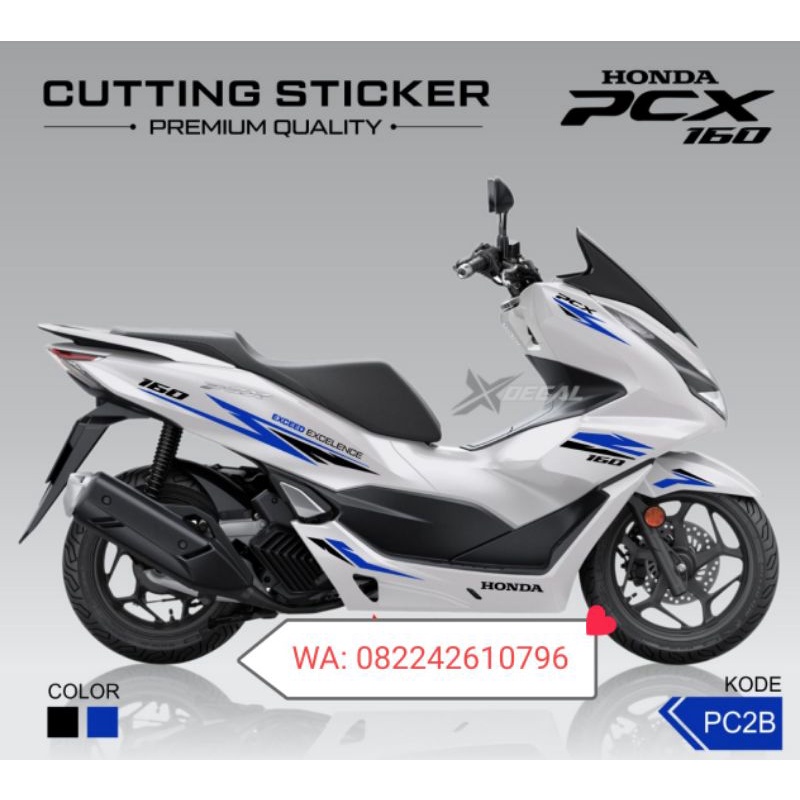 Striping Cutting Sticker Honda NEW PCX PUTIH 2021 160 Sporty Biru