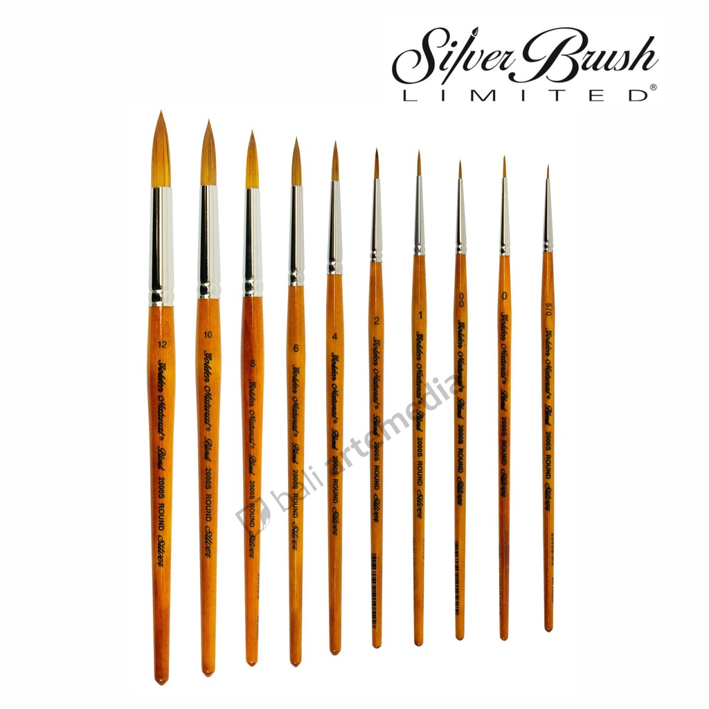 Kuas Melukis Alat Menggambar Silver Brush Golden Natural Round 2000S Terlaris Termurah By Bali Artemedia