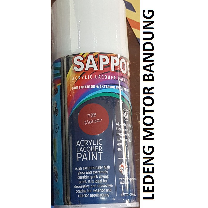 Sapporo 738 Maroon Cat Semprot Saporo Paint Merah Marun