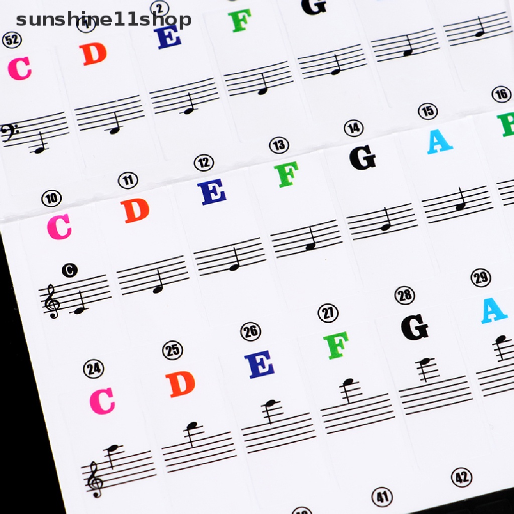 Sho Stiker Keyboard / Piano Elektrik Transparan 54 / 61 Kunci