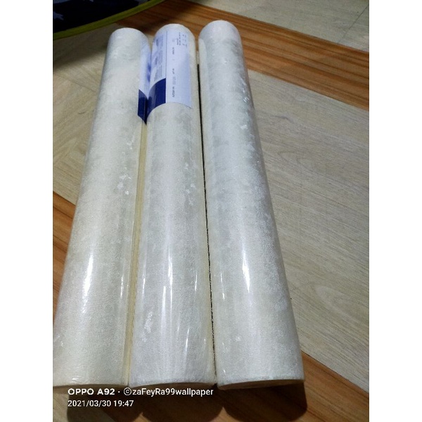 wallpaper dinding vynil putih tulang