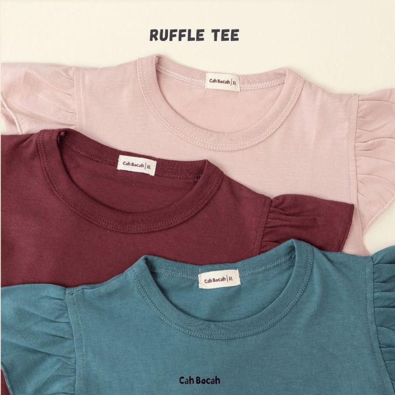 Cah bocah Ruffle Tee / Kaos Anak Perempuan / Atasan Berlengan / Baju Anak Cewe