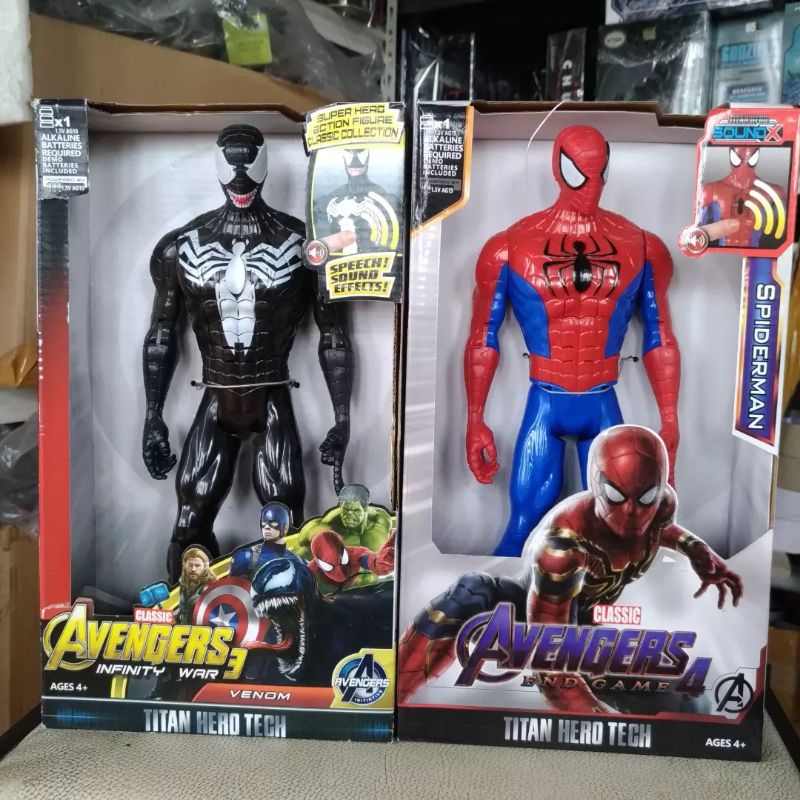 MAINAN MARVEL AVENGERS TITAN HERO TECH VENOM SPIDERMAN ACTION FIGURE