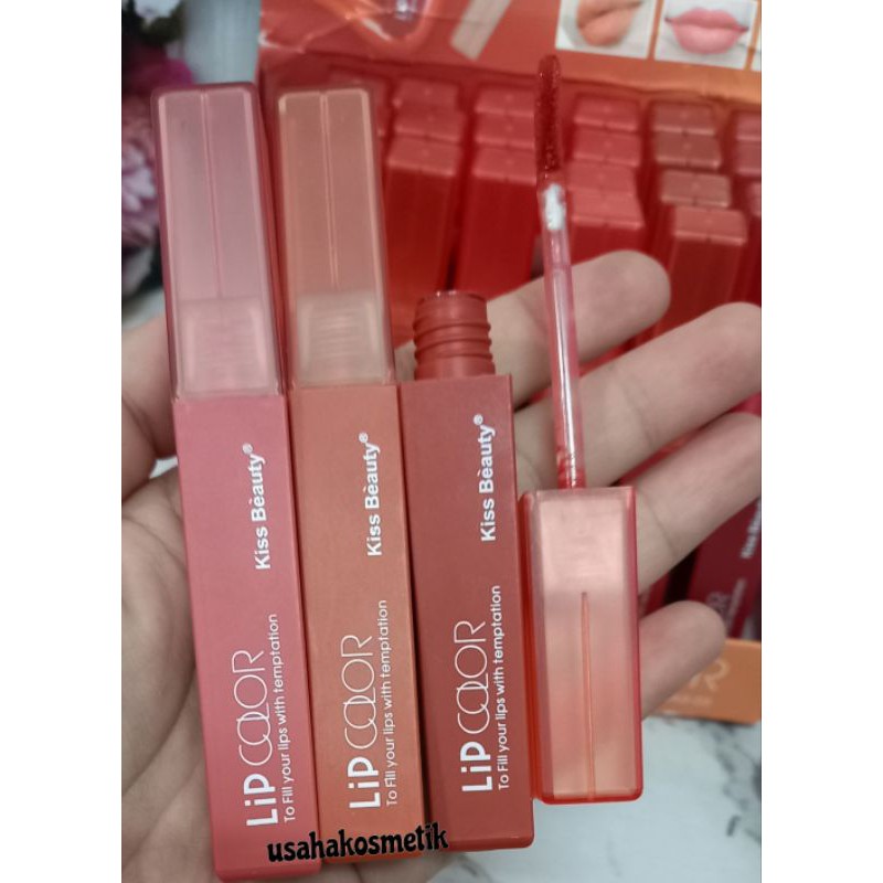 TERMURAH LIPGLOSS MATTE LIP COLOR | PEACH  KISS BEAUTY NO.70063 | 70082