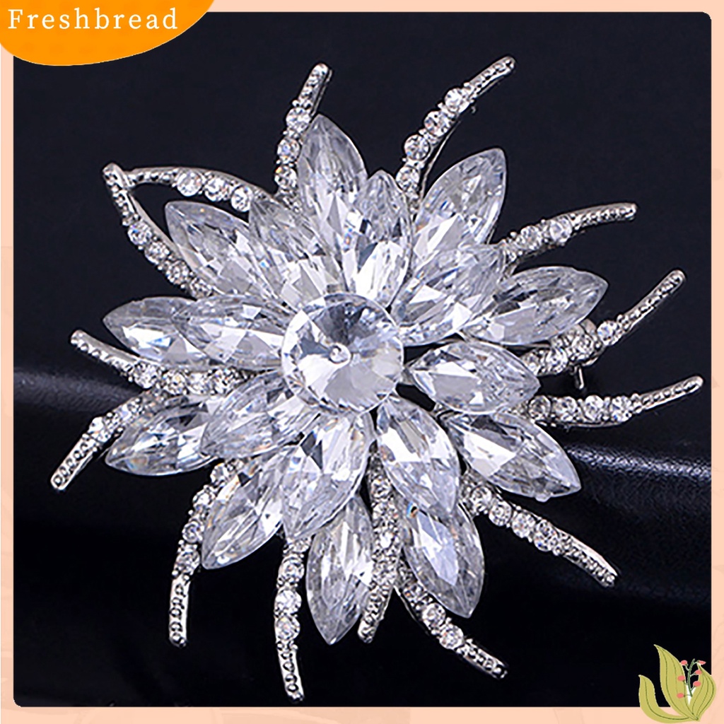 [ TERLARIS]Wedding Bridal Large Flower Shiny Rhinestone Lady Scarf Brooch Pin Jewelry Decor