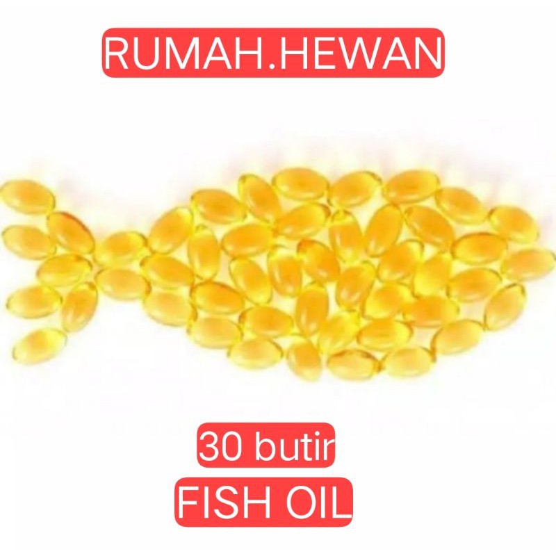 MINYAK IKAN VITAMIN HEWAN VITAMIN KUCING VITAMIN ANJING OMEGA isi 30 butir FISH OIL