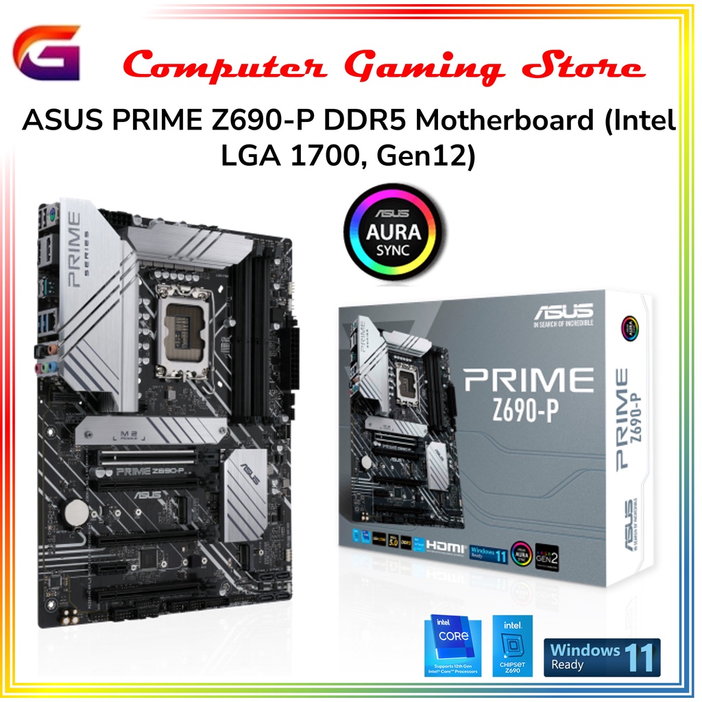 ASUS PRIME Z690-P DDR5 Motherboard Intel LGA 1700, Gen12