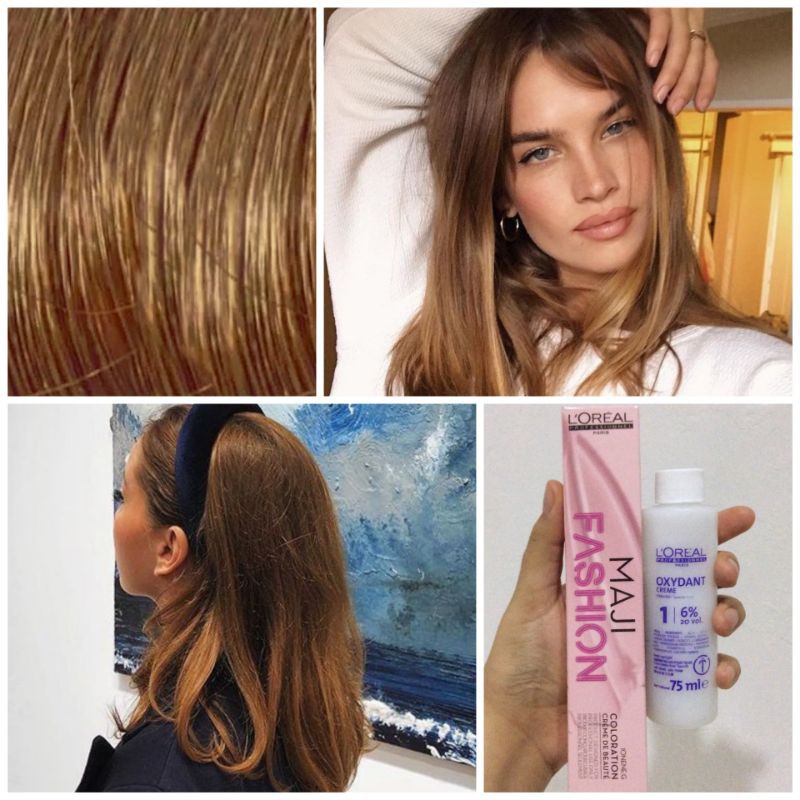 L'oreal Maji Fashion 7.3 Golden Tan Medium Brown Coklat Gold Hair Dye Cat Rambut Loreal Majifashion