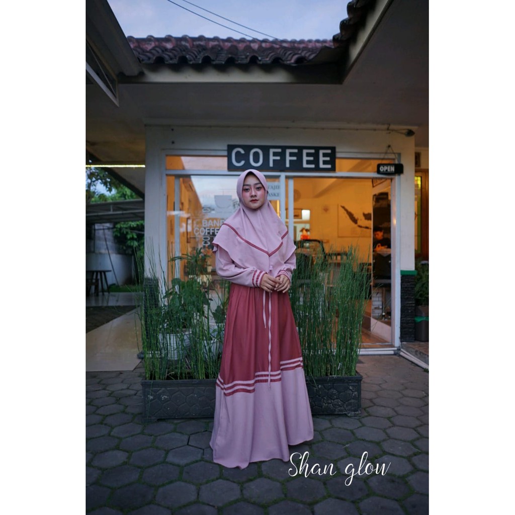 Gamis REMAJA  BERLIANA set syari By shan glow OOTD MUSLIM FASHION HIJABERS TERBARU