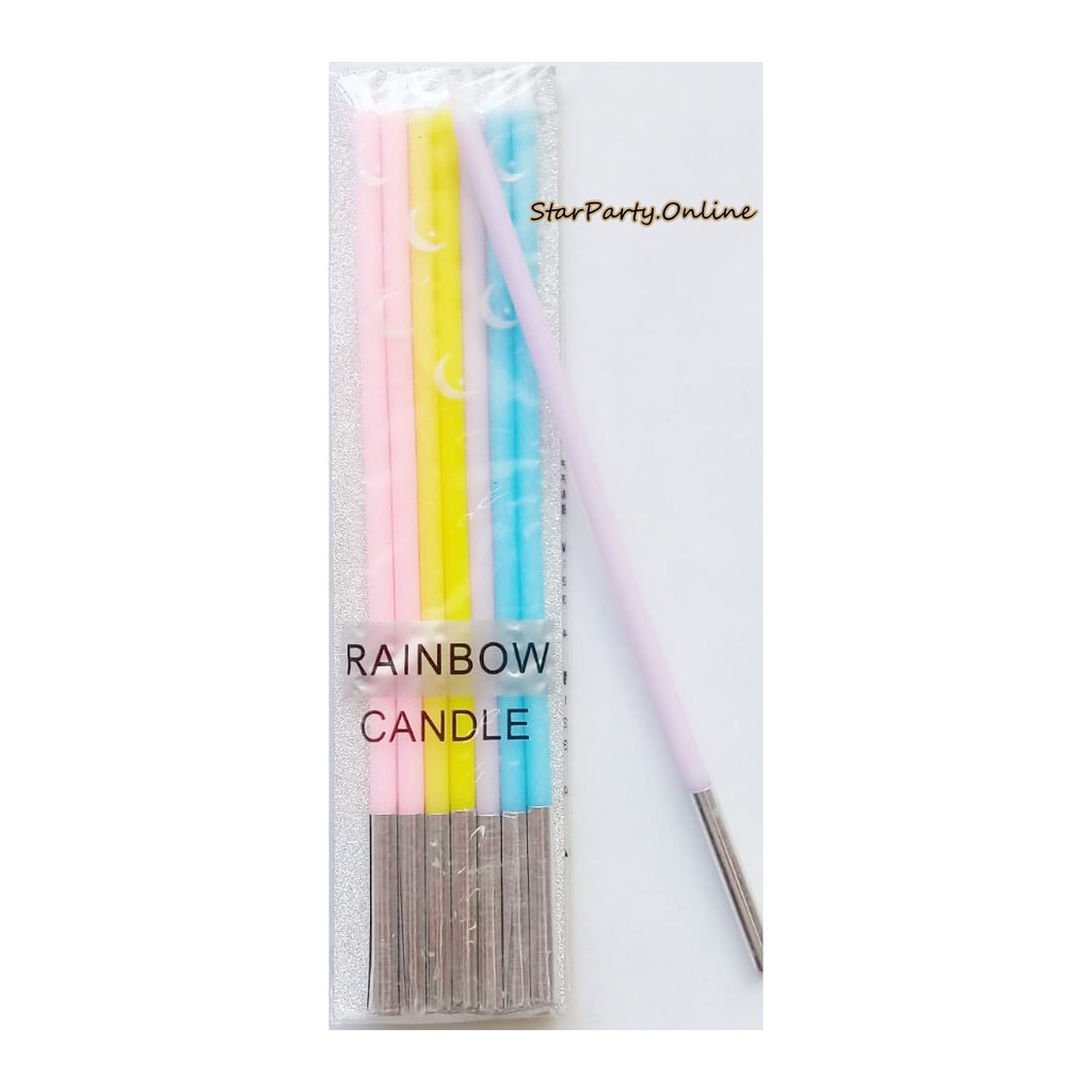Lilin Macaron Panjang 8pcs /Lilin Macaron /CND 190/Lilin Panjang /Lilin Kue