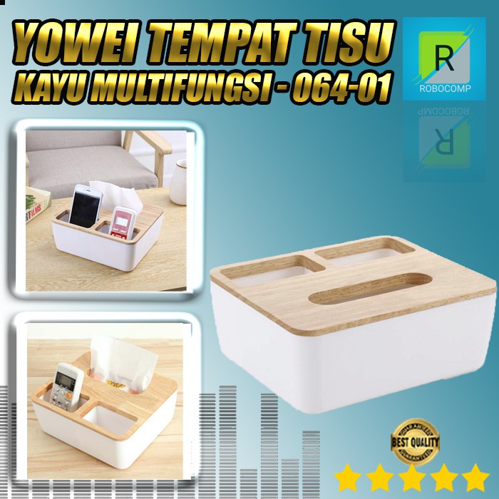 Tempat Tisu Kayu Multifungsi Taffware - 064-01