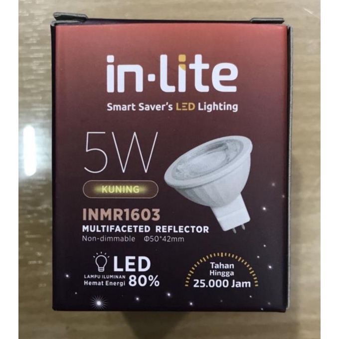 #####] LAMPU MR16 MR 16 INLITE IN-LITE 5W 5 W 5WATT 5 WATT -WARM WHITE KUNING