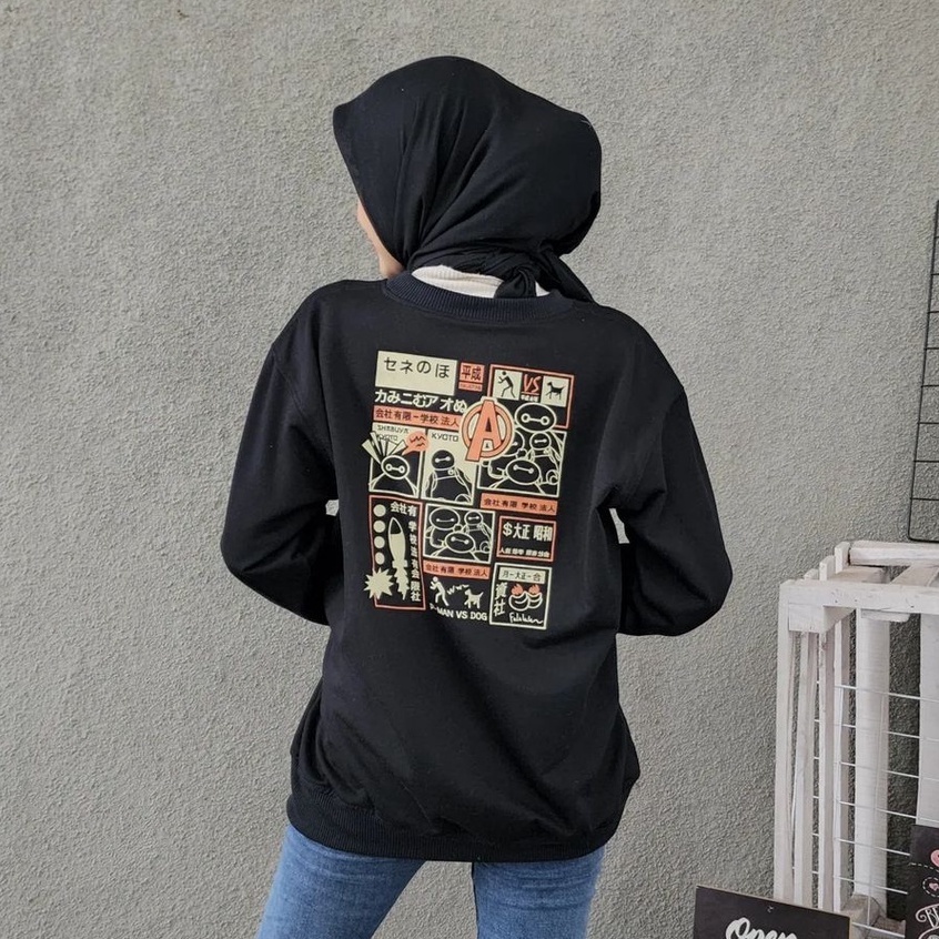 Outwear Atasan Sweater Be Awere Danger Crewneck Basic Oblong