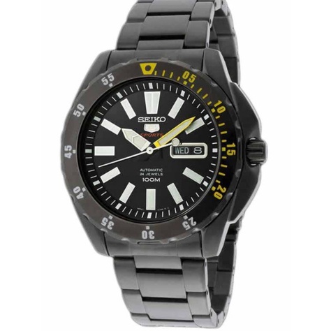 Seiko 5 SRP363K1 Sports Full Black Yellow