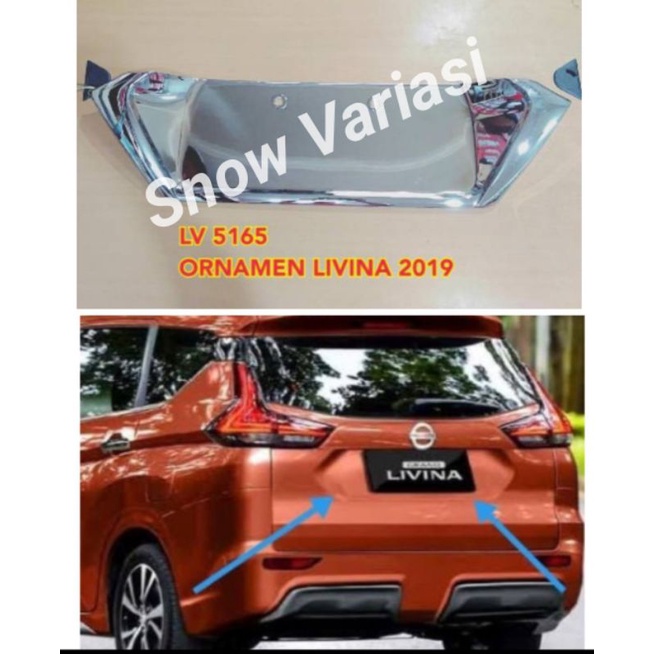 License ornament full chrome all new livina 2019 2021 UP