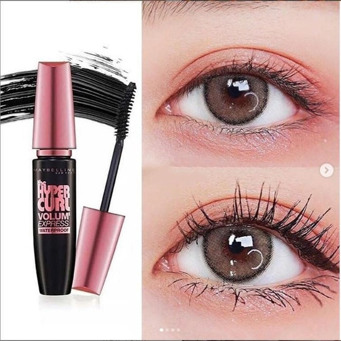 Maybelline Volum Express Hypercurl Waterproof Mascara Make Up - Black / Maskara