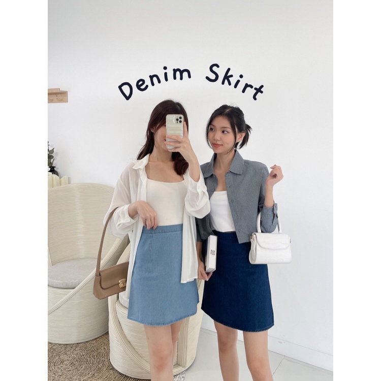 Kadaka B-0167 Denim Mini Skirt A Line Korea Premium Rok Mini Wanita