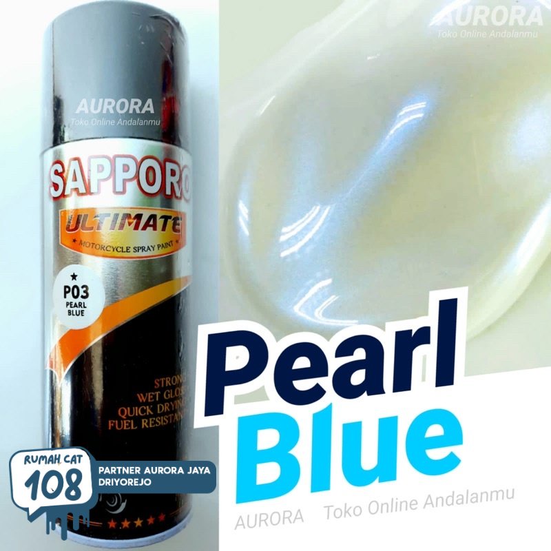 

Rumah Cat - Pilox Sapporo Ultimate Pearl Blue P03 Lembayung Biru 400ml Cat Pilok Pylox Mengkilap Mutiara Putih Rumah Cat Motor dan Mobil