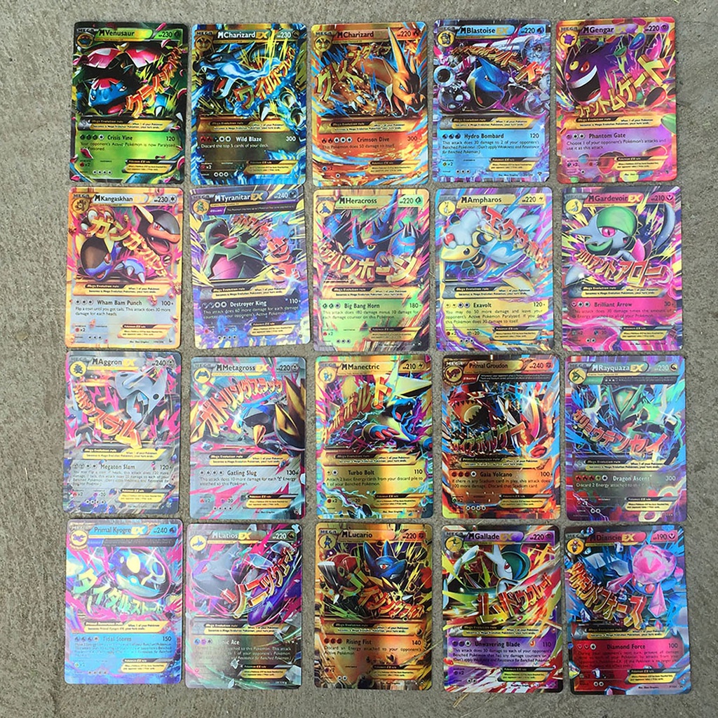 [Jianxin] 100Pcs Megas EX GX Energy Cards Pokemons TCG Anime Game Children Collection Toy