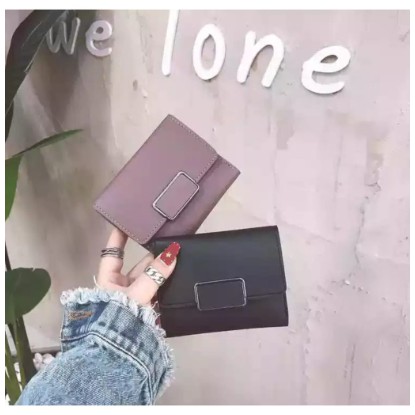 ♥SKY♥ Retro Paragraf Pendek dompet Forever young Polos Dompet Wanita Import C2-5