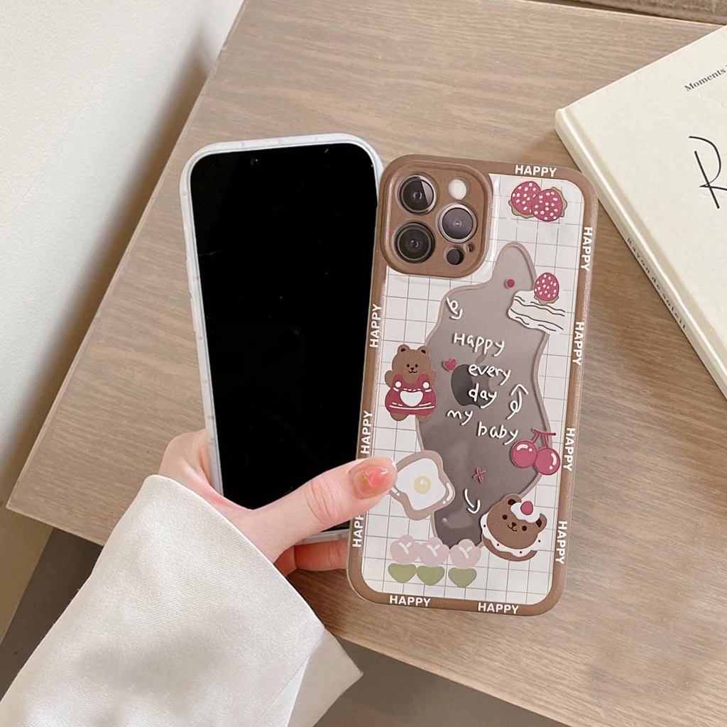 CASE HAPPY BEAR  IPHONE 11 12 13 Pro Max 6 6S Plus 7Plus 8Plus X XR XS Max MINi