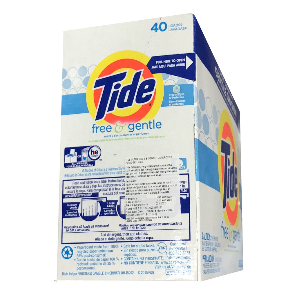 Tide Detergent Powder 1.6kg Tide Deterjen Bubuk Sabun Cuci Baju Sabun Cuci Pakaian Kemasan Kotak Taid Orange Putih