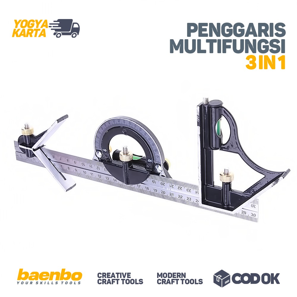 

Penggaris Multifungsi 3 in 1 Adjustable Angle Finder Panjang 30cm - SHAHE WW017