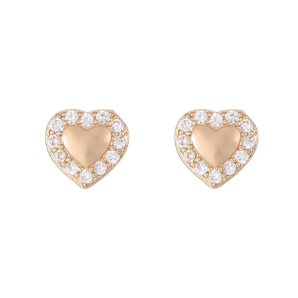 D.G.C Diamond Heart Stud Earrings Wanita Stainless Steel Liontin Fashion Rose Gold D251