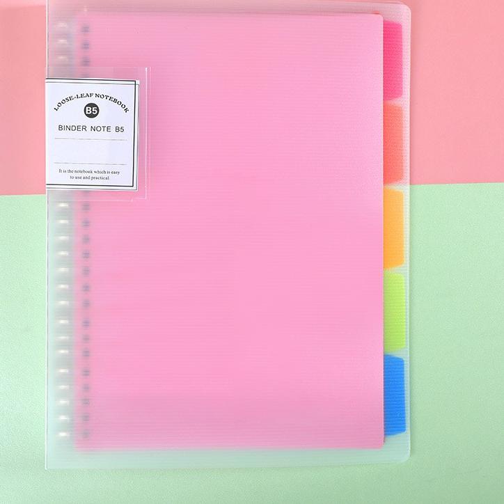 

[PRODUK 87TLN] Binder A5/B5 Cover Berwarna Transparan Plastik Tebal Include Kertas dan Pembatas 0LJ