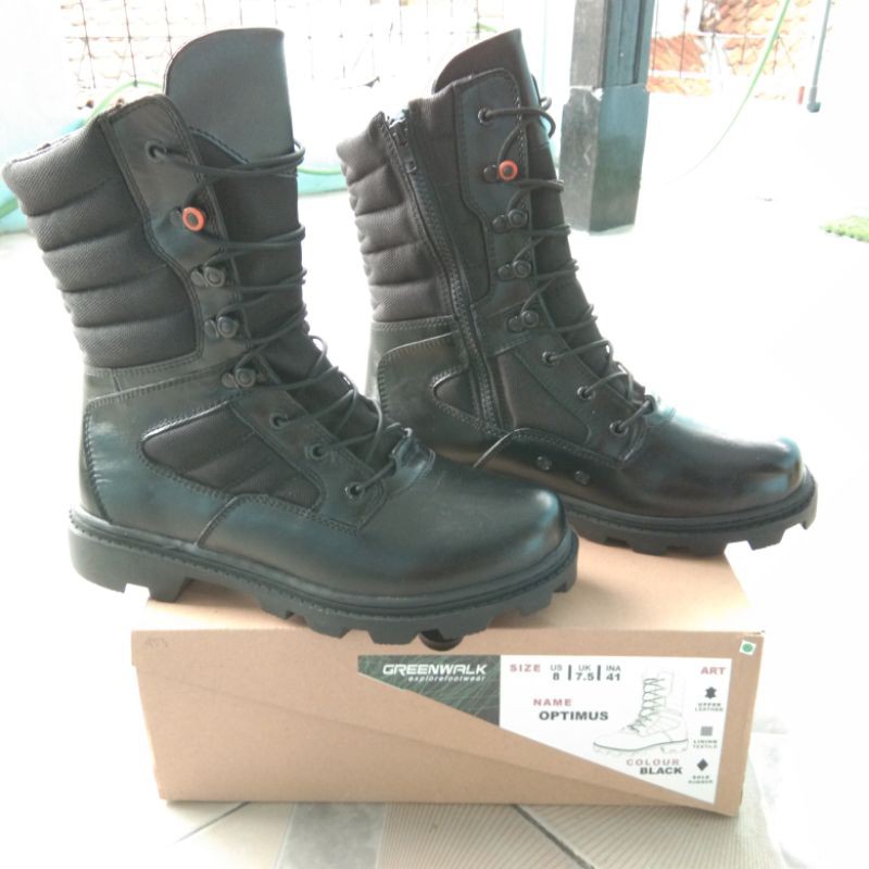 SEPATU PDL MODEL JATAH TNI AU GREEN WALK MODEL OPTIMUS HITAM SOL RADIAL