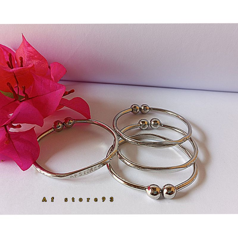 Gelang Monel Ukir Nama Anak Dewasa Stainless Steel Original