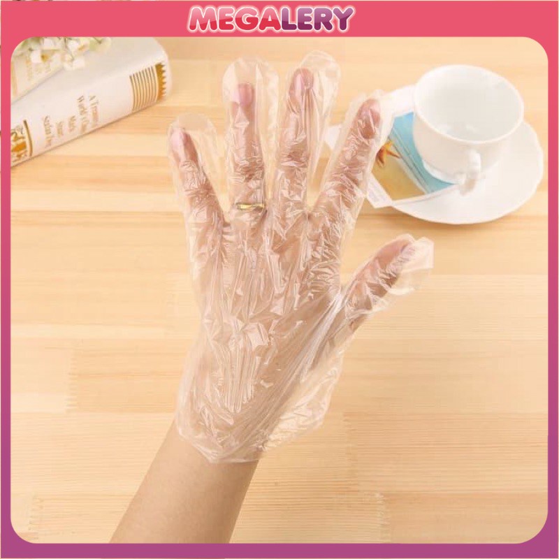 Disposable Gloves Sarung Tangan Plastik bening Sekali Pakai isi 100pcs/pack Higienis Steril