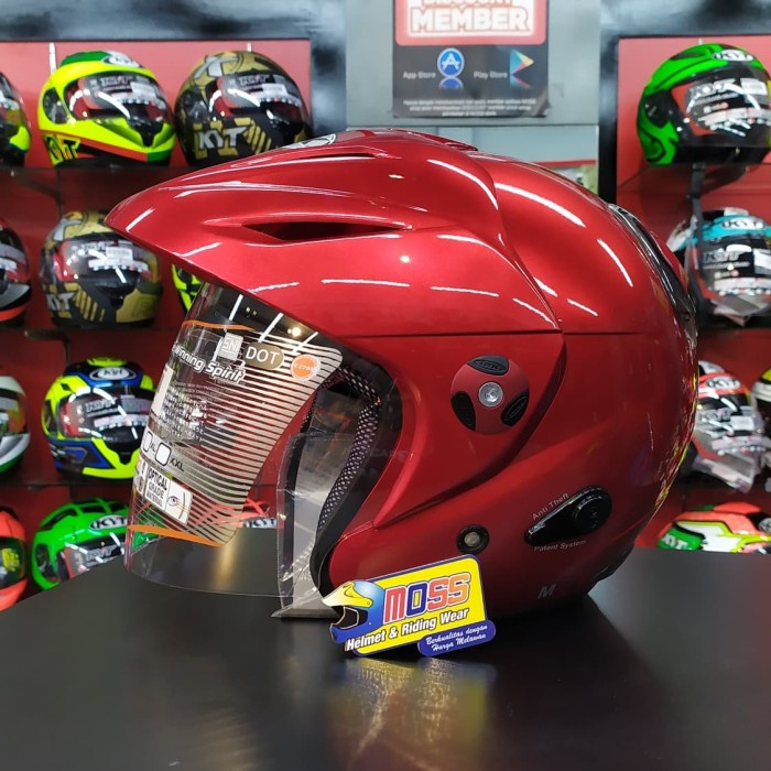 Helm INK CX 25 CX25 Solid Polos Merah Maroon | Halfface | Original