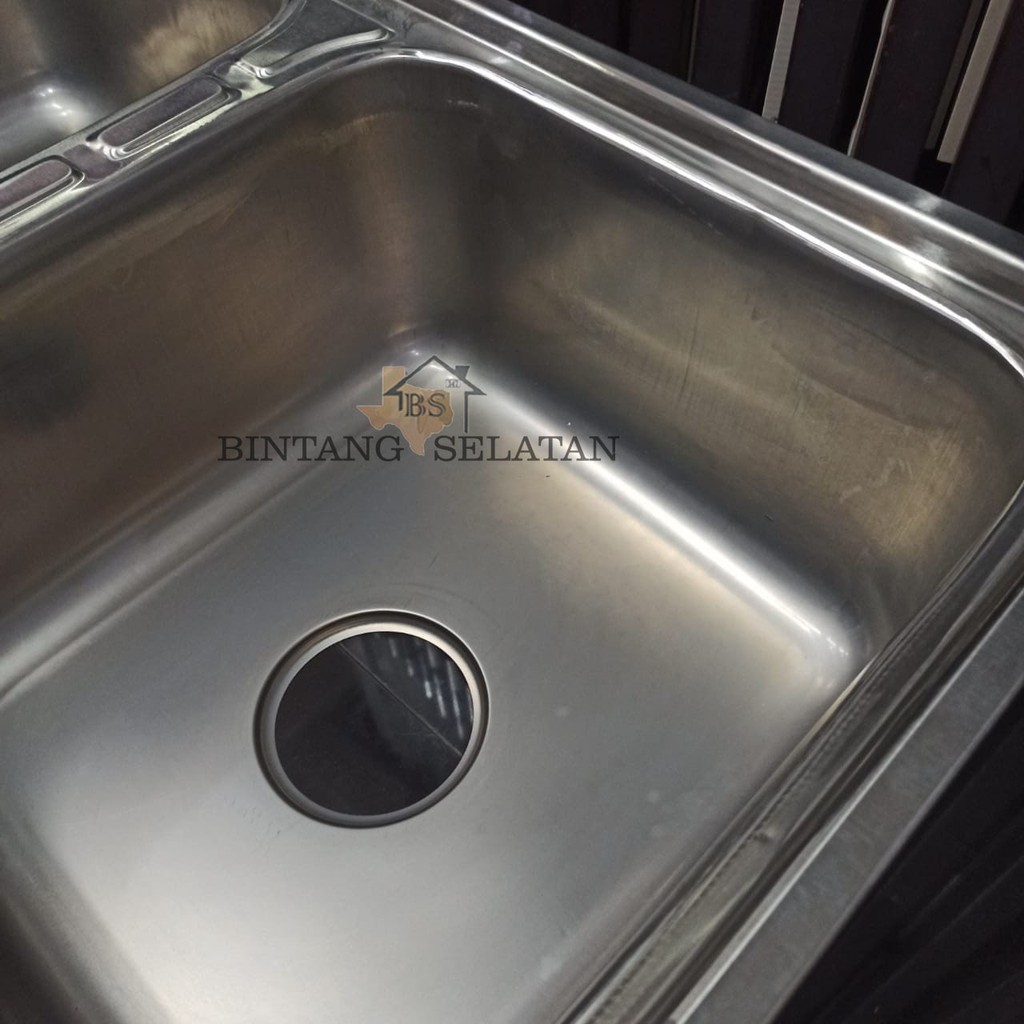 KITCHEN SINK BAK CUCI PIRING 2 LUBANG STAINLESS STEEL