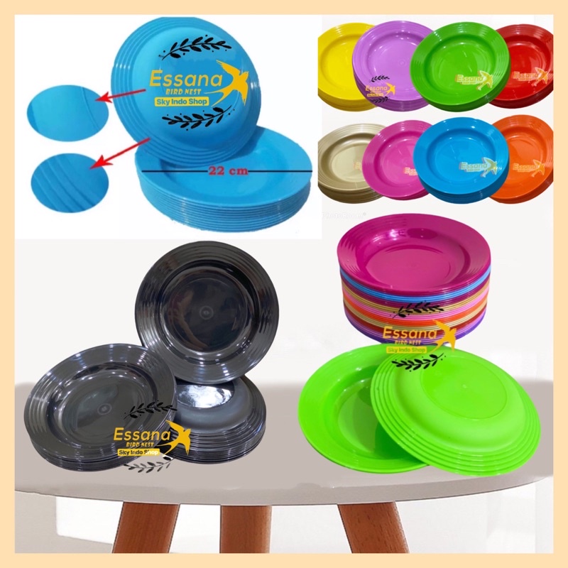 Piring Makan Bulat Plastik 9inch ( Grosir ) Terlaris Termurah Berkualitas ( lusinan ) atau ( 1/2 lusin ) clarissss-1