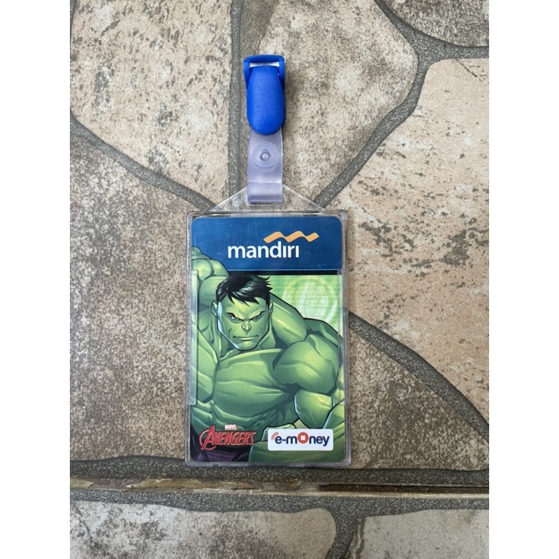 

Id card name tag acrylic akrilik bening single card plus jepit penjepit kerang biru