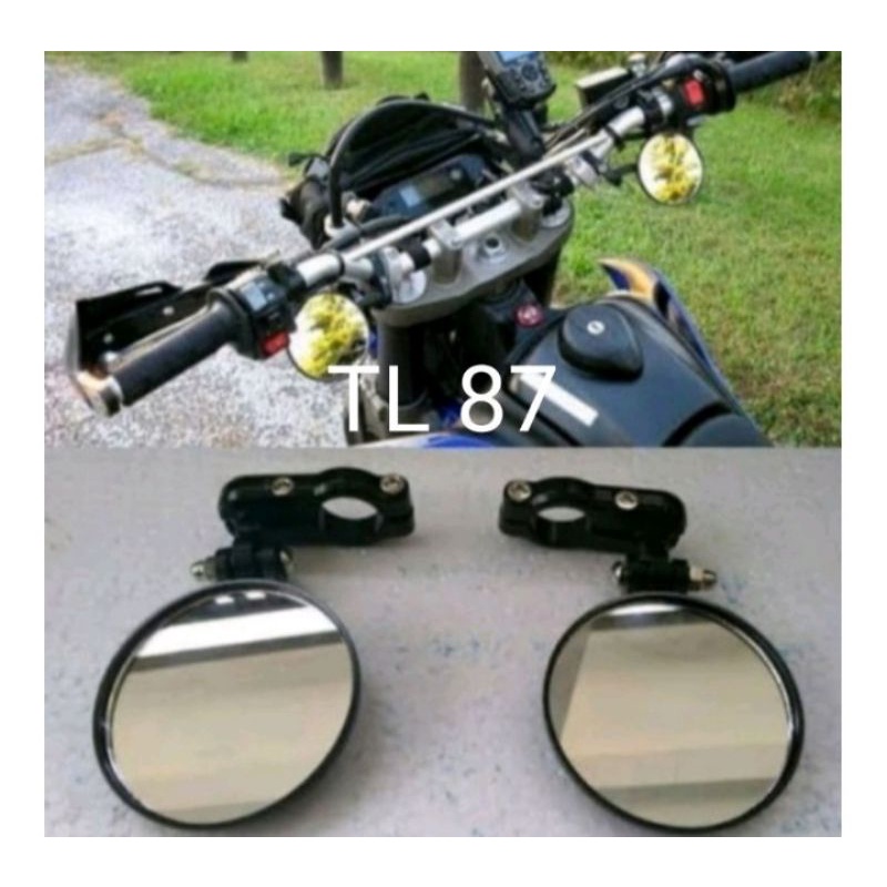 Spion jepit stang bulat KLX-CRF 150-WR 155 supermoto Kaca bening original rizoma