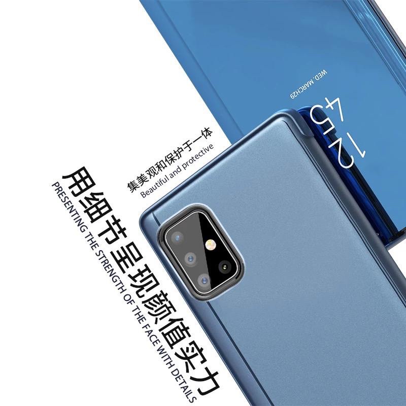 REALME C11 2021 C1 C2 C3 C11 C12 C15 C17 7i XT Flip Cover Clear View Case Mirror Standing Auto Lock