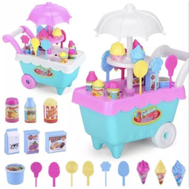Mainan Gerobak Es Krim FI 502-Mainan dorongan gerobak es krim
