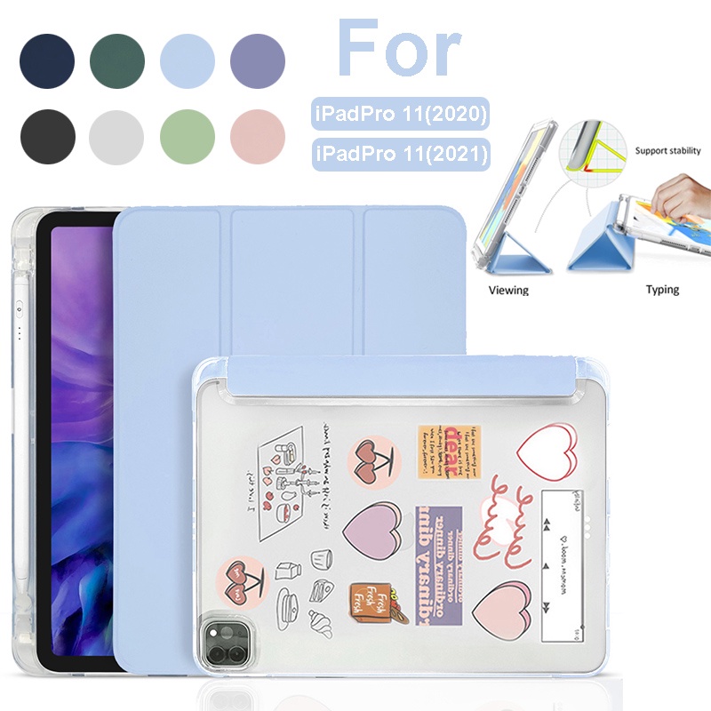 Case iPad Pro for Air 7 6 M3 M2 11 inch / Air5 /Air4 Pro 11 M1/M2/M4 with Pencil Holder Auto Wake Sleep Magnetic Flip Smart Cover