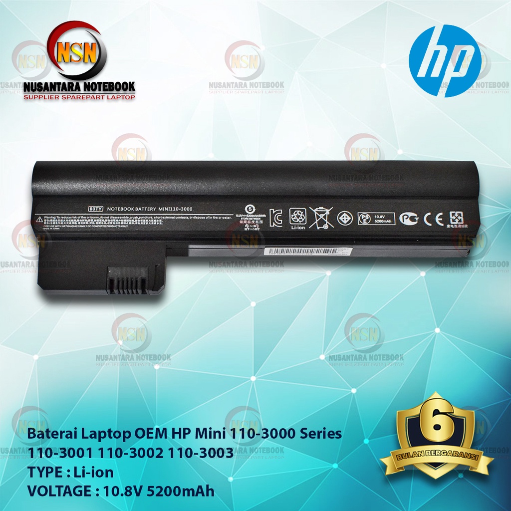 Baterai HP Mini 110-3000 Series 110-3001 110-3002 110-3003 OEM Battery