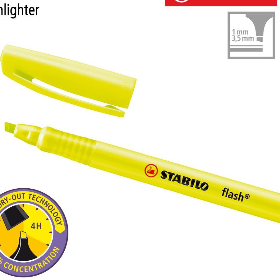 

S1ħW STABILO Set 6 Flash / Highlighter Warna Biru Merah Kuning Pink Hijau Original ♠Ready Stock