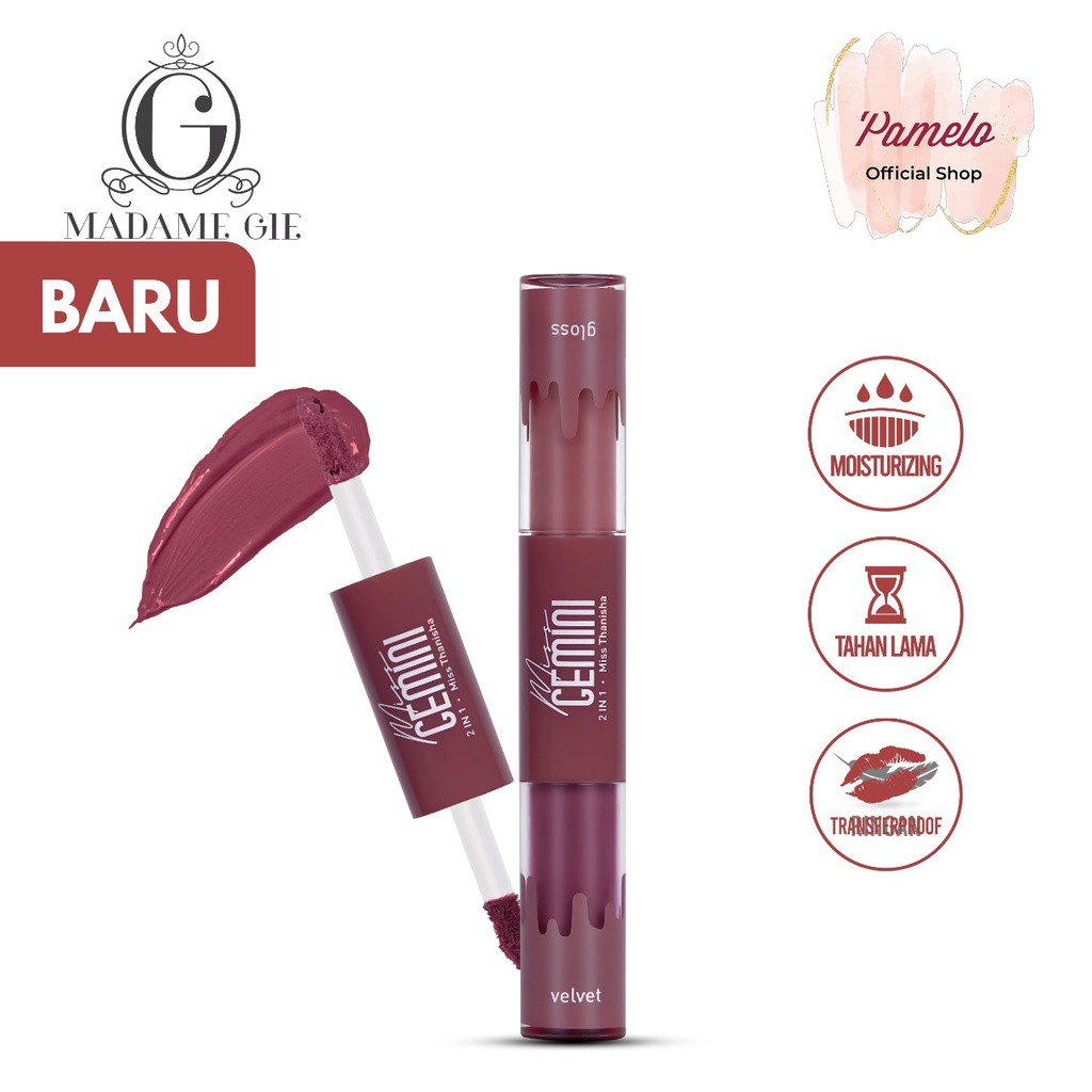 TIKTOK - Madame Gie Miss Gemini 2 in 1 Gloss n Velvet - Make Up Lipstick