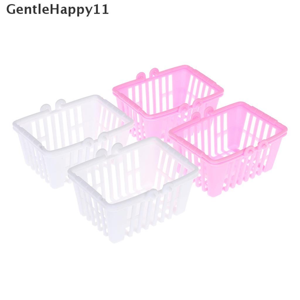 Gentlehappy 2Pcs / Set Mainan Miniatur Keranjang Belanja Supermarket Untuk Aksesoris Rumah Boneka