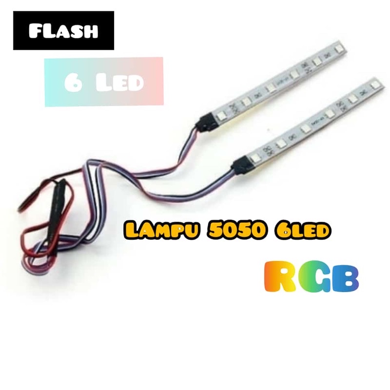 lampu kolong warna warni 6led(sepasang)